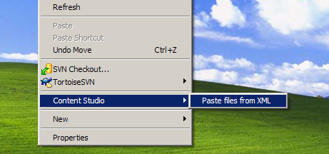 Pasting a file using Content Studio Shell Extension 2.0